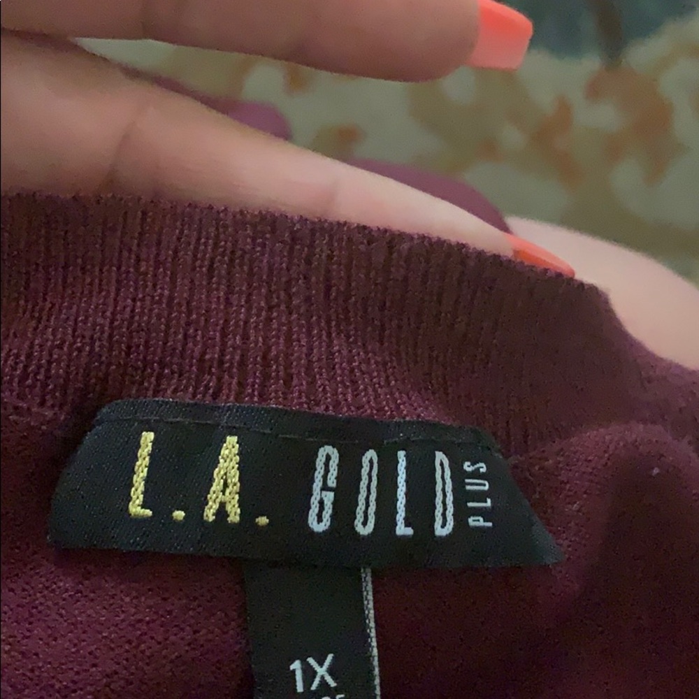 Long sleeve Maroon dress
